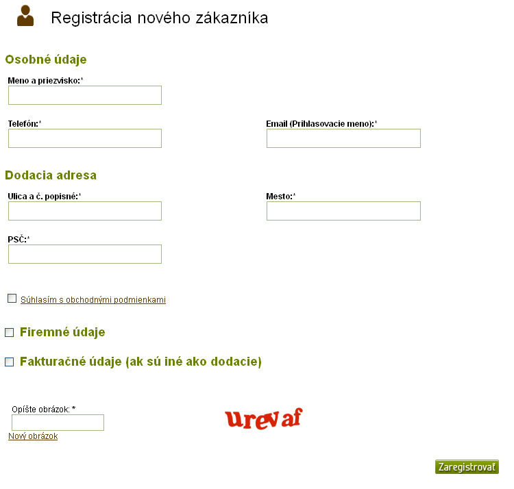 Nova registracia CAJE.SK Nova registracia CAJE.SK