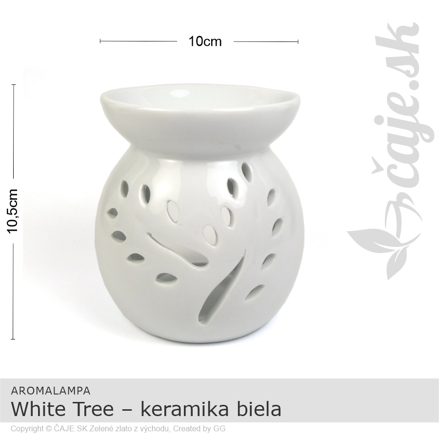 AROMALAMPA White Tree – keramika biela