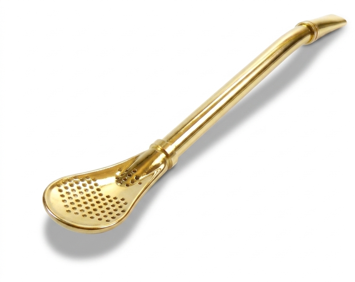 Bombila kovová Altamora zlatá (18cm)