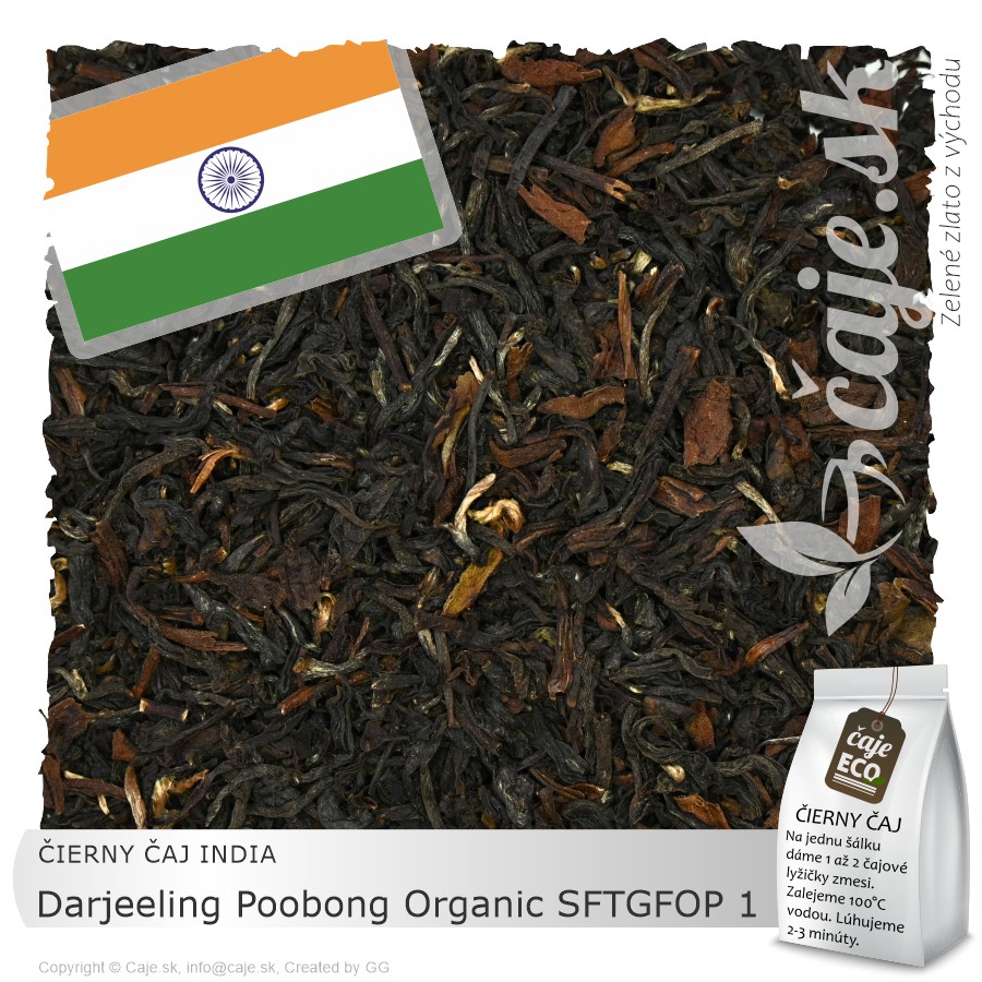 ČIERNY ČAJ INDIA – Darjeeling Poobong Organic SFTGFOP 1 (50g)