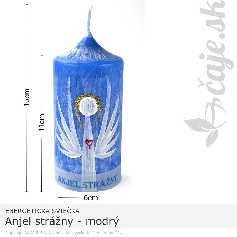 Energetická sviečka – Anjel strážny – modrý