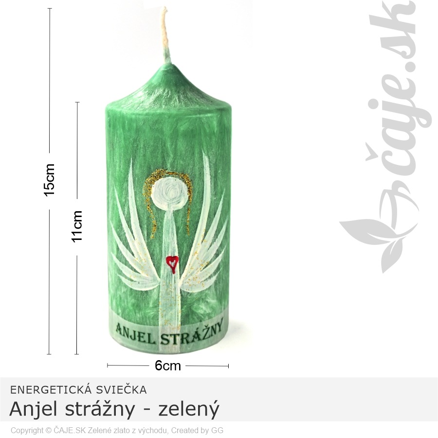 Energetická sviečka – Anjel strážny – zelený