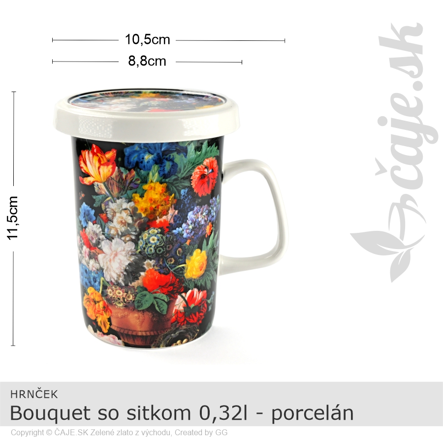 HRNČEK Bouquet so sitkom 0,32l – porcelán – darčeková krabička