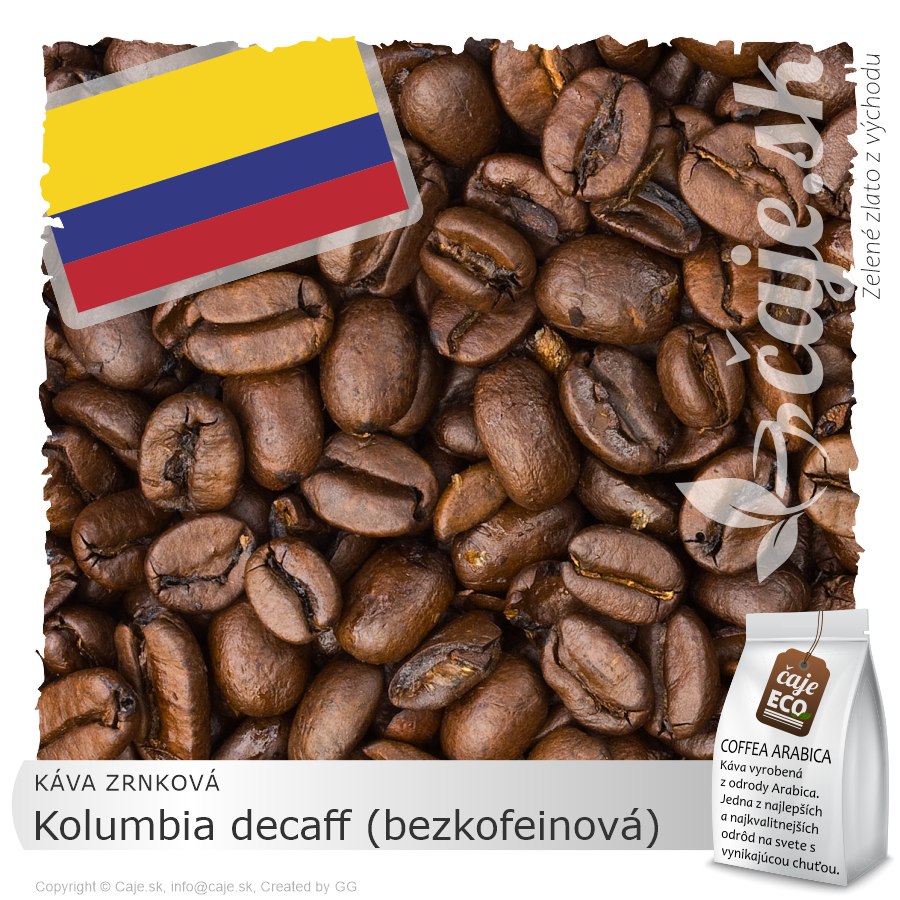 ZRNKOVÁ KÁVA ČISTÁ Kolumbia decaff (bezkofeinová) – (100g)