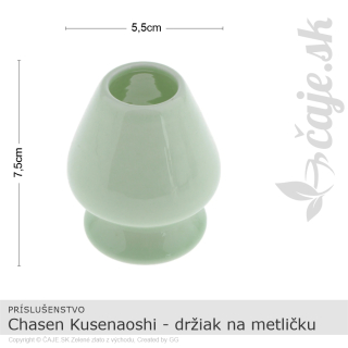 Chasen Kusenaoshi – držiak na metličku zelený – keramika