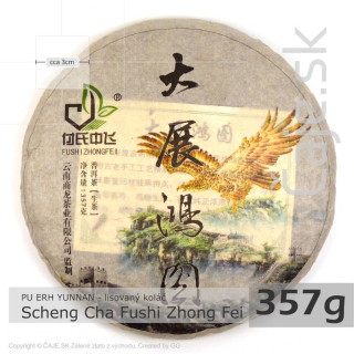 PU ERH Yunnan Scheng Cha Fushi Zhong Fei (357g) – lisovaný koláč