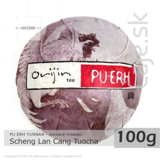 PU ERH Yunnan Scheng Lan Cang Tuocha (100g) - lisované hniezdo