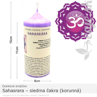 Čakrová sviečka 7. Sahasrara – siedma čakra (korunná)