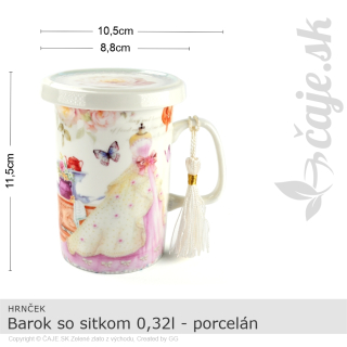 HRNČEK Barok so sitkom 0,32l – porcelán – darčeková krabička