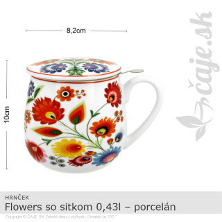 HRNČEK Flowers so sitkom 0,43l – porcelán – darčeková krabička