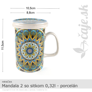 HRNČEK Mandala 2 so sitkom 0,32l – porcelán – darčeková krabička