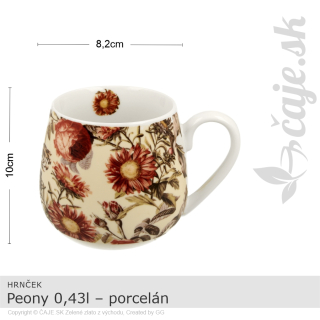 HRNČEK Peony 0,43l – porcelán – darčeková krabička