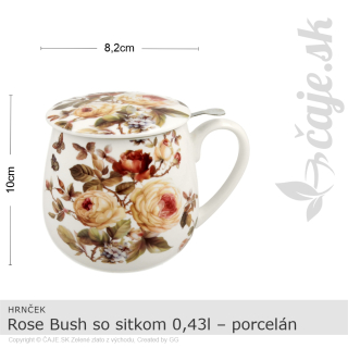 HRNČEK Rose Bush so sitkom 0,43l – porcelán – darčeková krabička