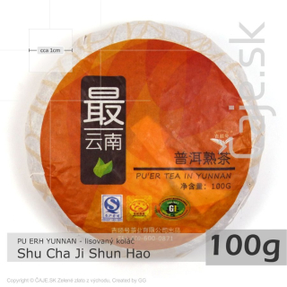 PU ERH Yunnan Shu Cha Ji Shun Hao (100g) – lisovaný koláč